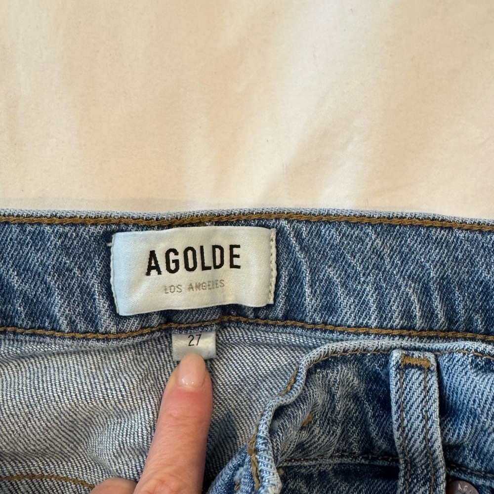 Agolde Straight Leg Blue Jeans - Riley - Picture 3 of 5